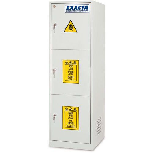 Veiligheidskast hoog met 3 massieve deuren op elkaar - EXACTA