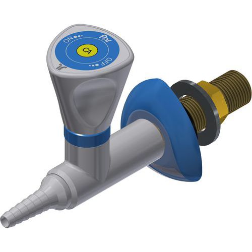 Gaskraan met flens voor perslucht 1-kant wandmontage - ASEM