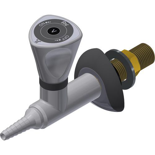 Gaskraan met flens voor vacuum 1-kant wandmontage - ASEM