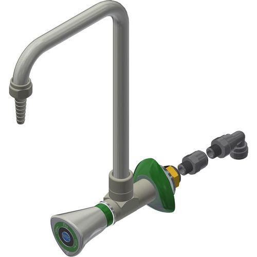 Labaratoriumkraan L-vormig en ED op muurmontage - ASEM