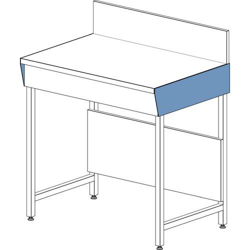 Paneel zijwand 6 mm voor labaratoriumtafel met achterwand - ASEM