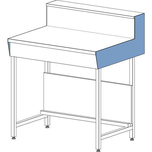 Paneel achterwand met zijwand 6 mm wit HPL - ASEM