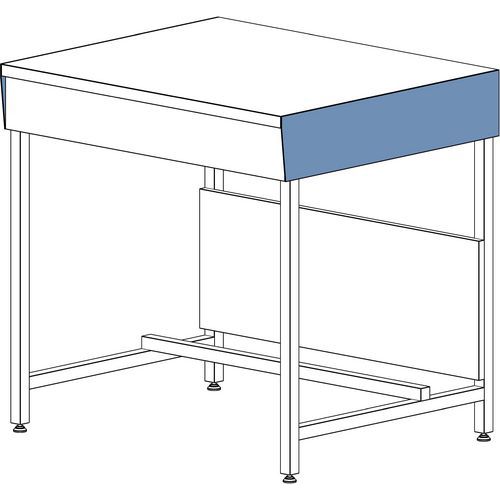 Paneel zijwand 6mm wit HPL labtafel zonder achterwand met plint - ASEM
