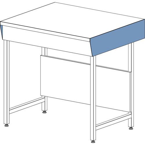 Paneel zijwand 6mm wit HPL labtafel zonder achterwand met plint - ASEM