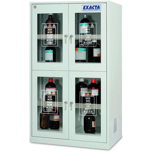 Veiligheidskast hoog 4 glazen deur met 4 opbergvak - EXACTA