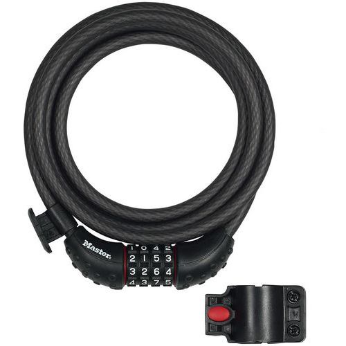 Fietsslot met 4-cijferig combinatieslot 1,8m x Ø10mm - Master Lock