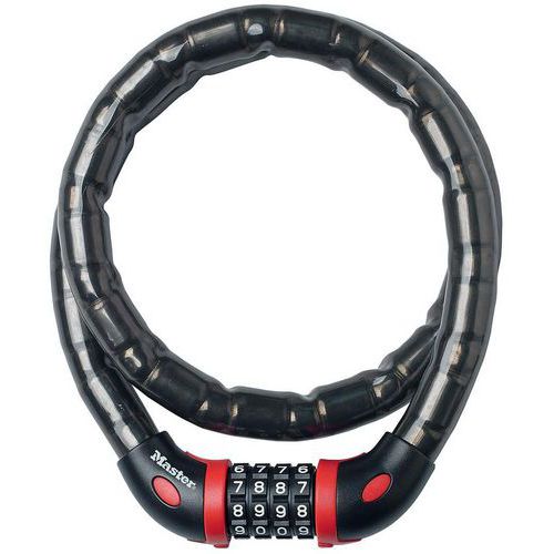 Spiraalkabelslot 1 m x 18 mm met 4-cijferig combinatie - Master Lock