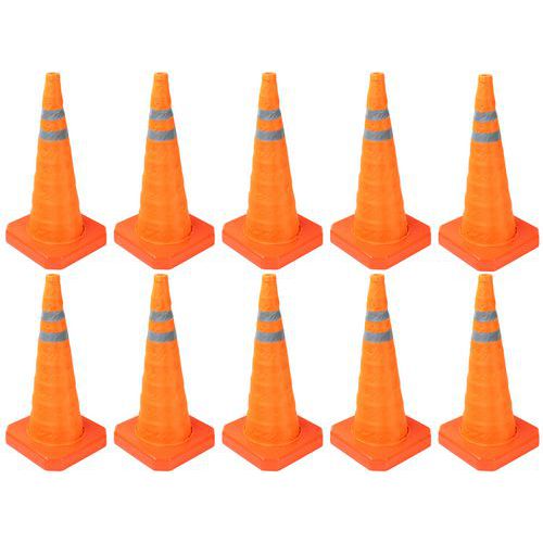 Cône de balisage nylon rétractable 70cm - Lot de 10 - Manutan Expert