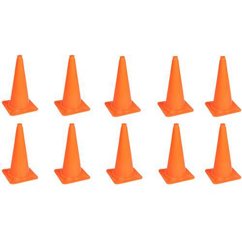 Cône sans bande rétroréfléchissante 50 cm - Lot de 10 - Manutan Expert