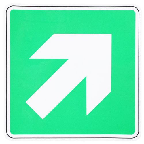 Evacuatiebord Pijl naar rechtsboven, zelfklevend - Manutan Expert