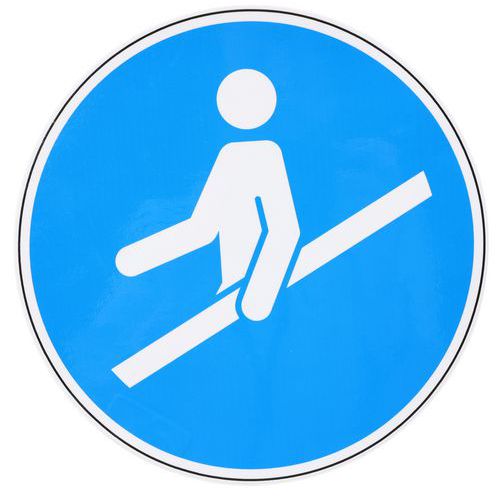 Panneau obligation - Utiliser la main courante - Manutan Expert