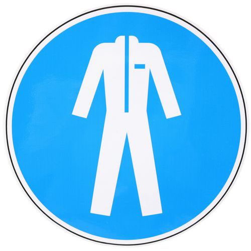 Panneau obligation - Vêtements de protection obligatoires - Adhésif