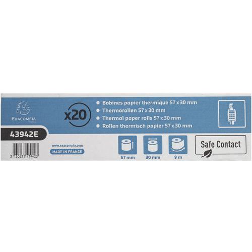 Telrol voor bankterminal, Type: Haspel, Gramsgewicht: 52 g/m², Lengte vel: 9 m, Breedte vel: 57 mm