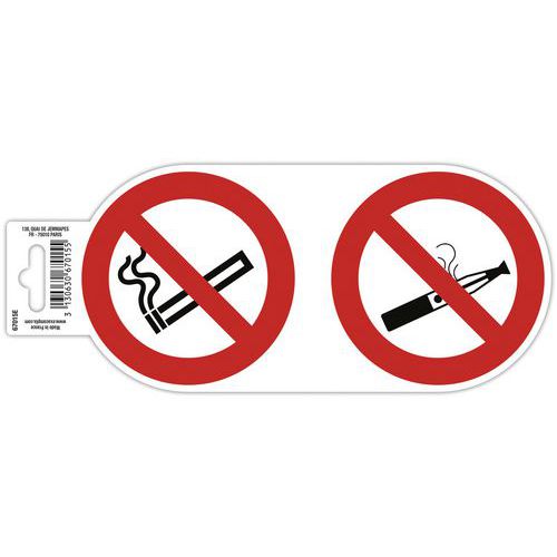 Panneau adhésif interdit de vapoter et de fumer - Exacompta
