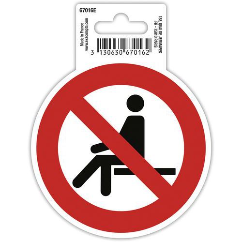 Panneau adhésif interdit de s'assoir - Exacompta
