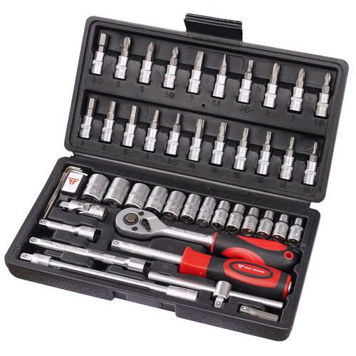 Doppenset 46 delig 1/4 in opbergkoffer - TOOL France