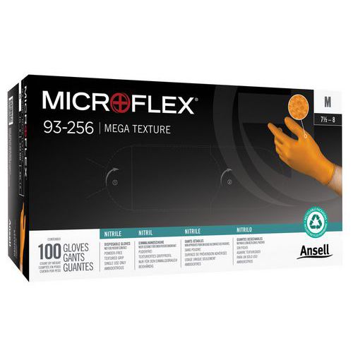 Wegwerphandschoen Microflex® Mega Texture 93-256 - nitryl - Ansell