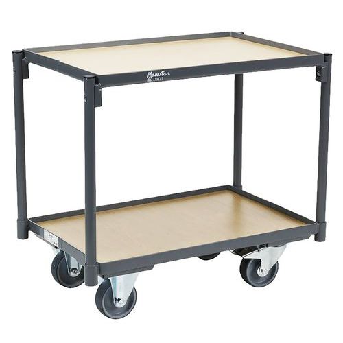Chariot plateaux bois pour bacs - Capacité 250 kg - Manutan Expert