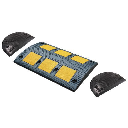 Verkeersdrempel met eindstuk - zwart/geel - 30 t - Manutan Expert