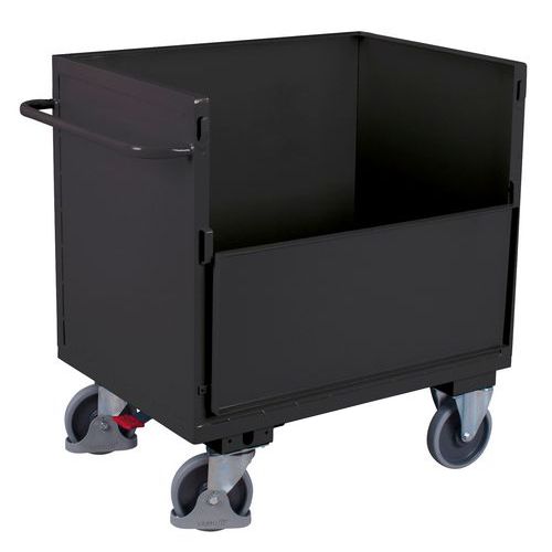 Bakwagen gelast van plaatstaal - 1 wand 1/2 neerklapbaar - 500 kg