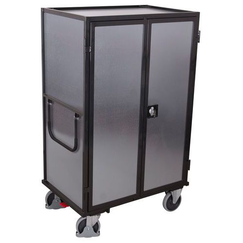 Etagewagen met 5 etages, verzinkte wanden, Cilinderslot - 500 kg