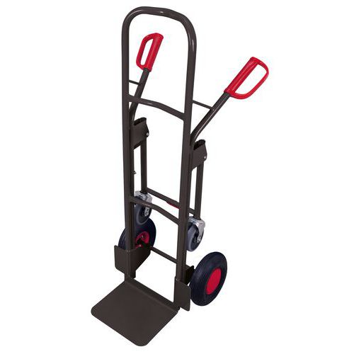 Diable en tube d'acier avec 2 roues de support