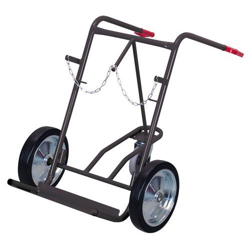 Gasflessenwagen voor 2x 40-50 liter flessen, met steunwiel - Variofit