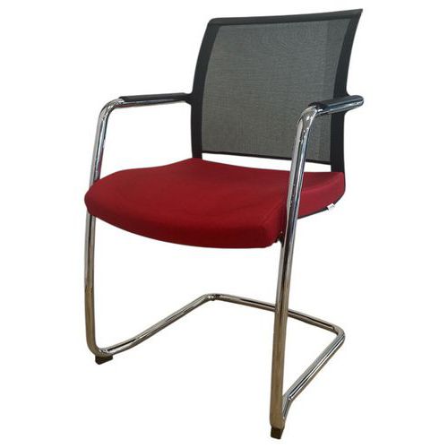 Gereviseerde ontvangst- en vergaderstoel - rood