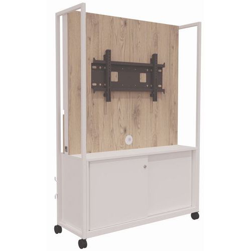 Multimedia meubel Martin verrijdbaar met schuifdeurkast - Eol