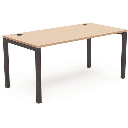 Bureau Arial rechthoekig blad 25 mm - vierkant bridge poten - Eol