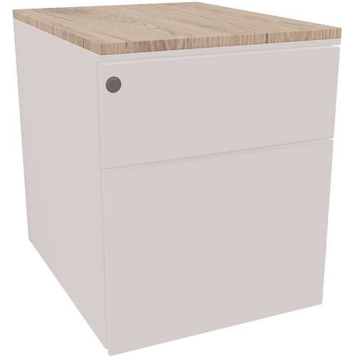 Ladeblok verrijdbaar met 2 laden waarvan 1 met hangmappenlade - Eol