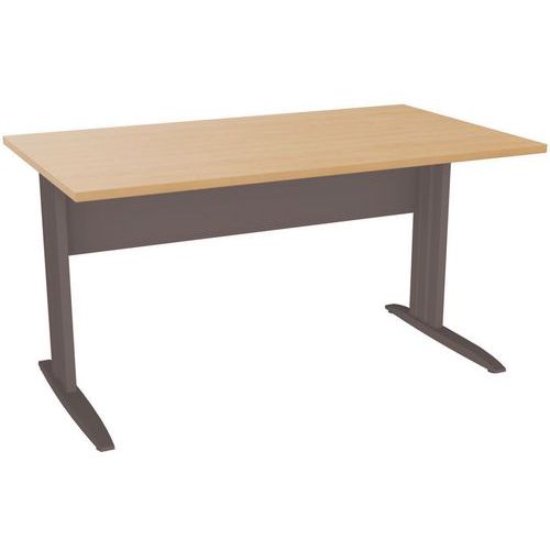 Bureau rechthoekig 140x80 cm L-poot metaal frontpaneel Idol - Eol