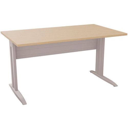 Bureau rechthoekig 140x80 cm L-poot metaal frontpaneel Idol - Eol