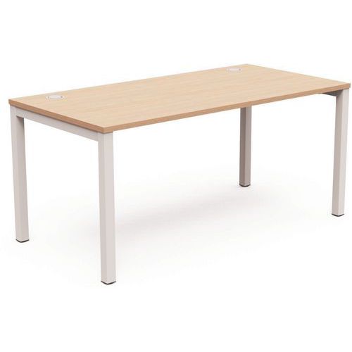 Bureau Arial rechthoekig blad 25 mm - vierkant bridge poten - Eol