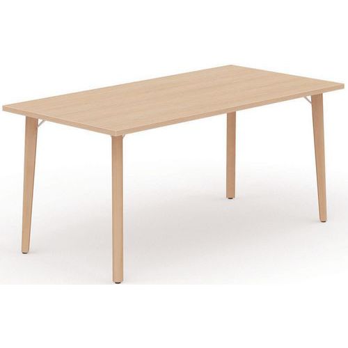 Bureau Robin rechthoekig melamine blad voorgeboort voor kabeldop - Eol