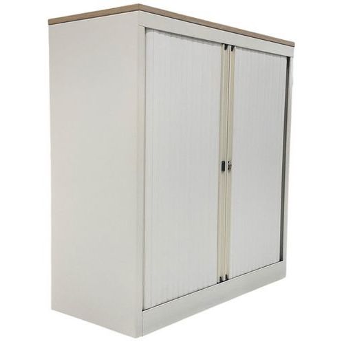 Gereviseerde lage kast - sluiting met witte roldeur