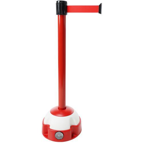 Paal met band op afroller