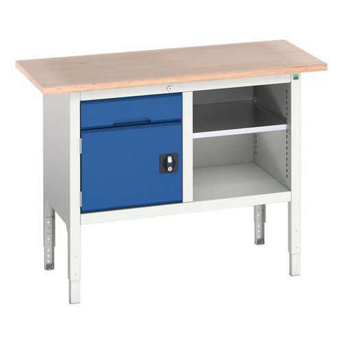 Werkbank monobloc Verso 1250x600x830-930mm - Bott