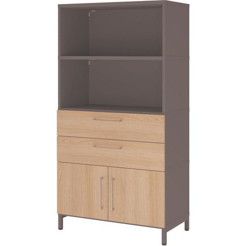 Combikast FlexWall met 4 legborden staal onderstel - Hammerbacher