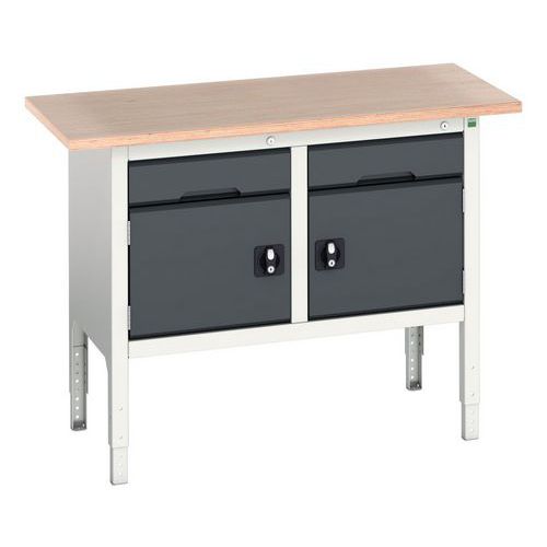 Werkbank monobloc Verso 1250x600x830-930mm - Bott
