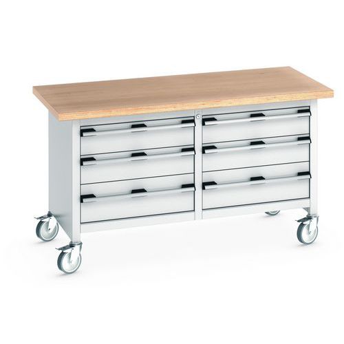 Verrijdbare werkbank uit één stuk, met lades - Bott