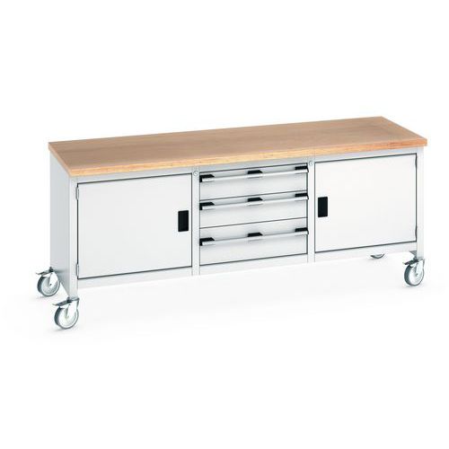 Verrijdbaar werkplaatsbank monobloc Cubio - Bott