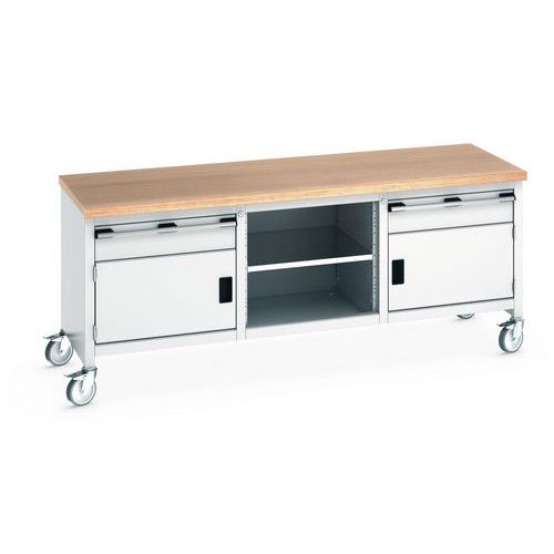 Verrijdbaar werkplaatsbank monobloc Cubio - Bott