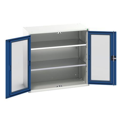 Hoge kast Verso 1050x550x1000mm met raamdeur en 2 legborden - BOTT