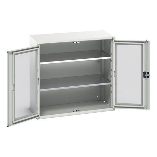 Hoge kast Verso 1050x550x1000mm met raamdeur en 2 legborden - BOTT