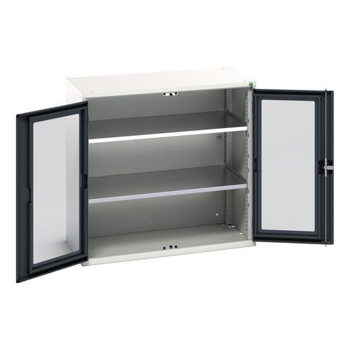 Hoge kast Verso 1050x550x1000mm met raamdeur en 2 legborden - BOTT