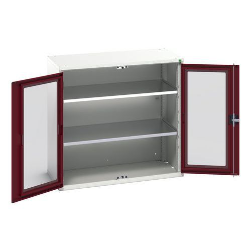Hoge kast Verso 1050x550x1000mm met raamdeur en 2 legborden - BOTT