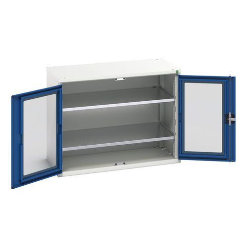 Hoge kast Verso 1050x550x800mm met raamdeur en 2 legborden - BOTT