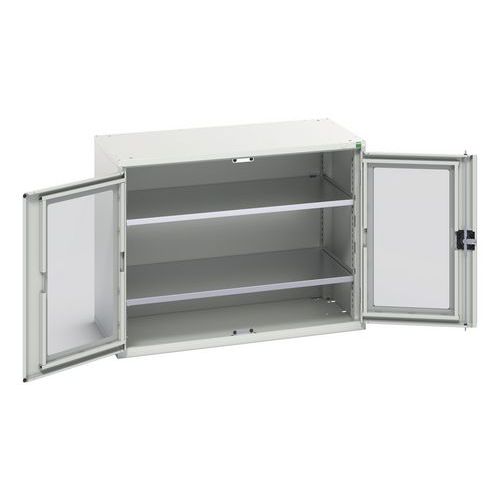Hoge kast Verso 1050x550x800mm met raamdeur en 2 legborden - BOTT