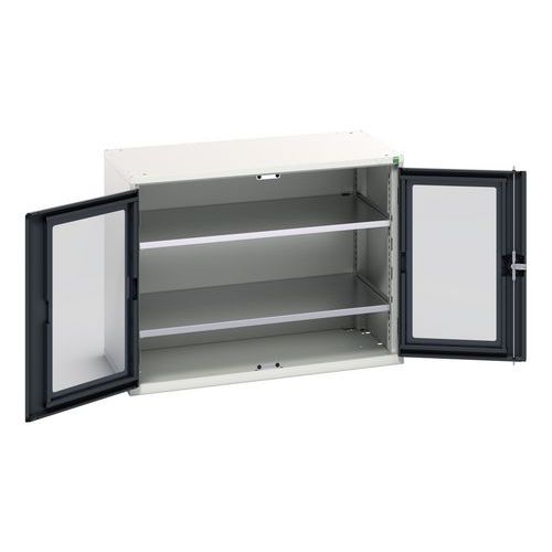 Hoge kast Verso 1050x550x800mm met raamdeur en 2 legborden - BOTT